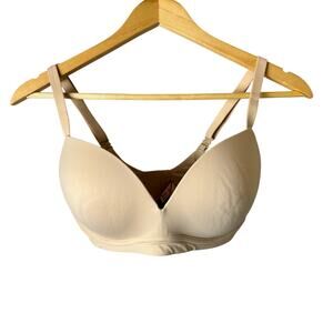 DOBREVA Beige Nude Bra Women's 32DD Comfort Padded Underwire Lift